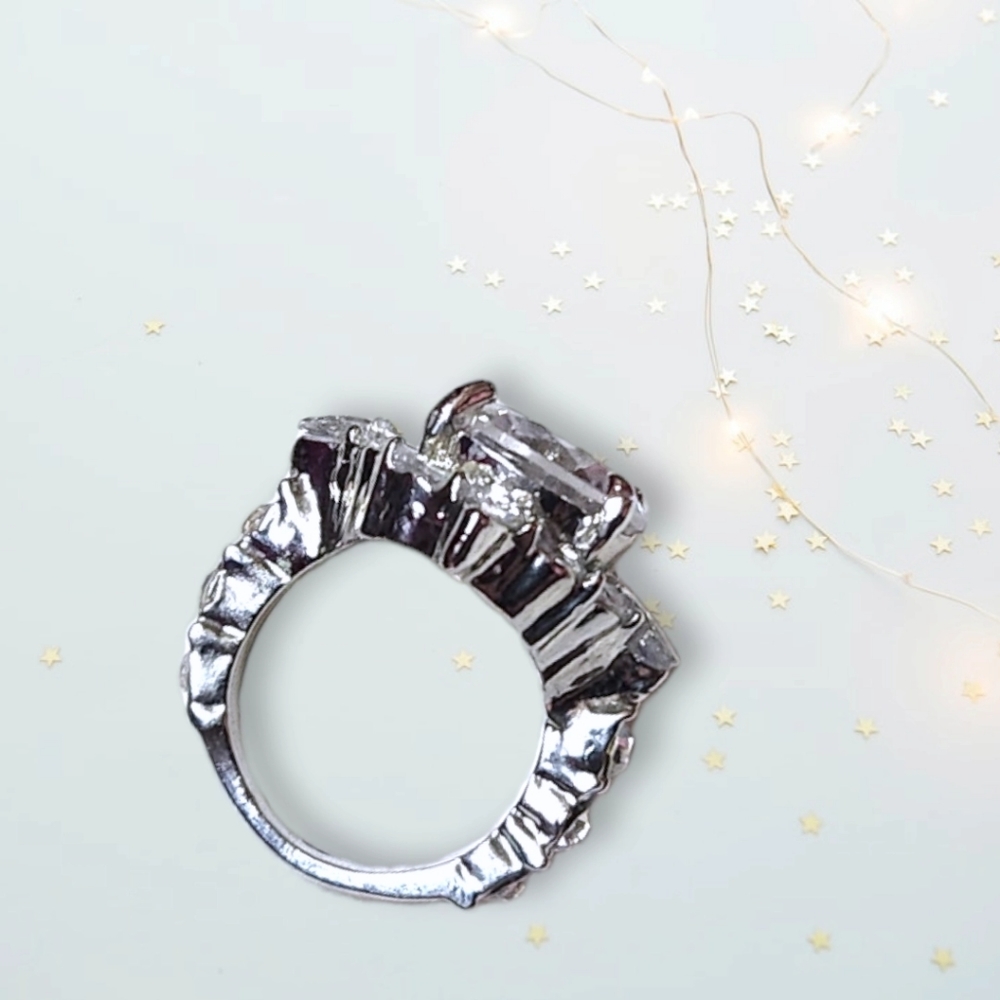 Women's Engagement Wedding Ring Large Halo Solitaire Nwt - Picture 7 of 9